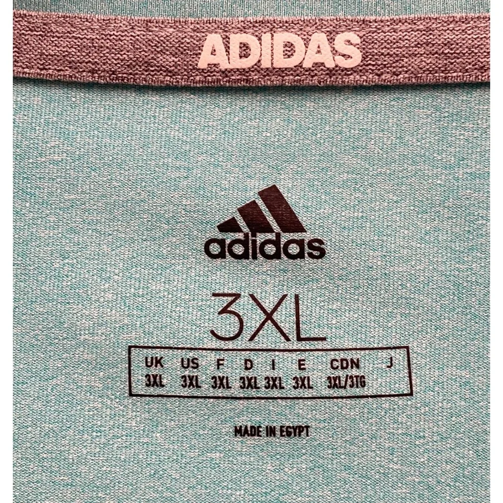 Adidas Mens 3XL Polo Shirt Teal Green Short Sleeve Golf Athletic Performance‎